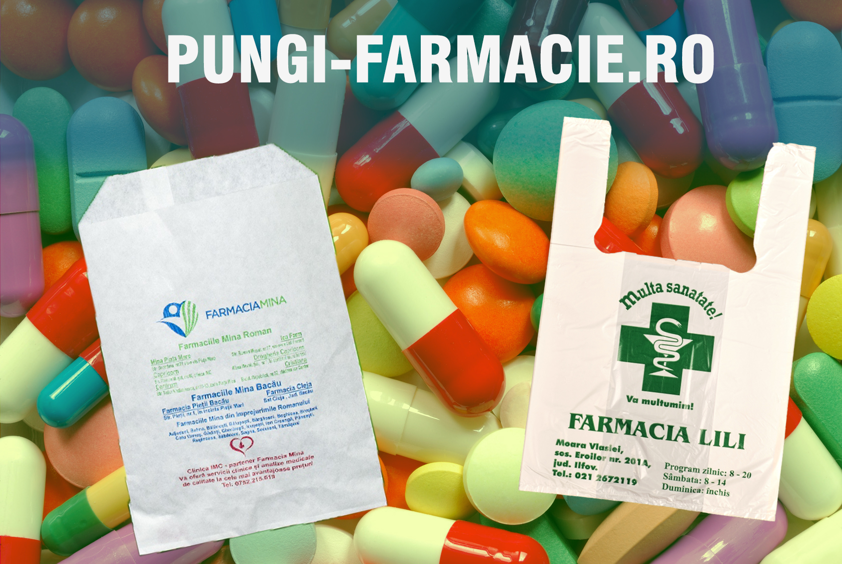 Pungi din plastic personalizate pentru farmacii